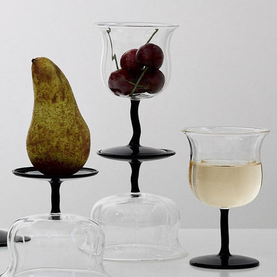 酒杯莫語 鈴蘭高腳玻璃杯 高硼硅杯子設計師款原創個性創意復古紅酒杯