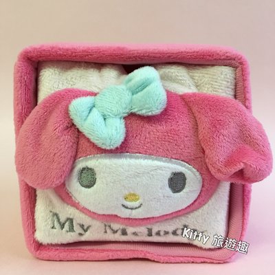 [Kitty 旅遊趣] My Melod 美樂蒂 粉紅色絨毛抽屜置物盒 收納盒 桌上擺飾盒 收藏小物好方便