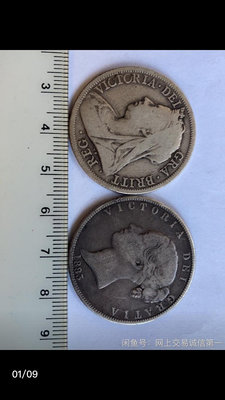 兩枚英國維多利亞半克朗銀幣