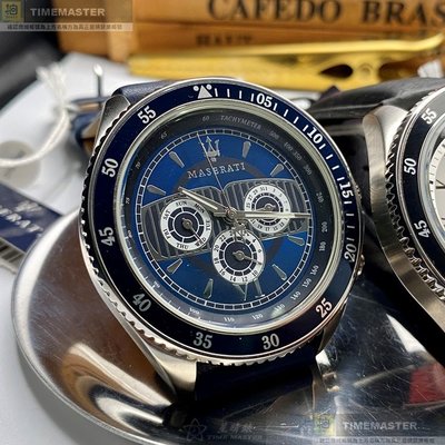 MASERATI手錶,編號R8851101002,46mm寶藍錶殼,寶藍錶帶款