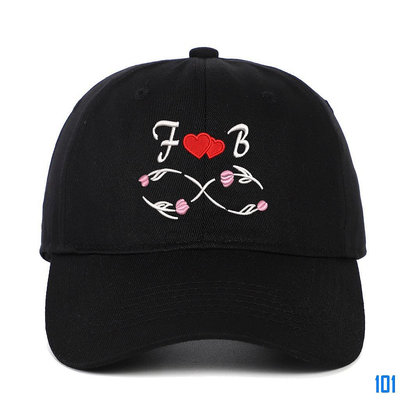 街頭集市Freen同款帽子FB粉色鬱金香永恆的愛姐寶妹寶語錄軟頂刺繡棒球帽