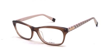 【本閣】FURLA VU4857 義大利精品光學眼鏡方膠框 男女透明茶色 與DIOR同型 彈簧鏡腳千鳥紋