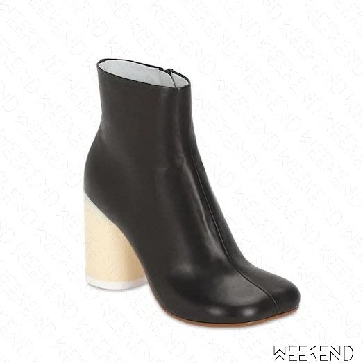 Weekend Mm6 Maison Margiela Ankle 皮革高跟9公分靴子裸靴黑色 Yahoo奇摩拍賣