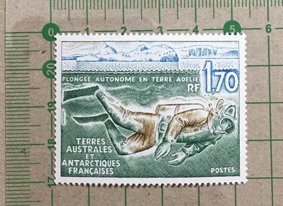 【郵卡庫2】【南極/運動】法屬南極1989年，阿德利島潛水 1全，原膠未貼新票 SP6824