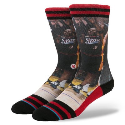 STANCE SOCKS x NBA LEGENDS M3150AI2-RED 傳奇球星系列 艾佛森 潮流 襪子