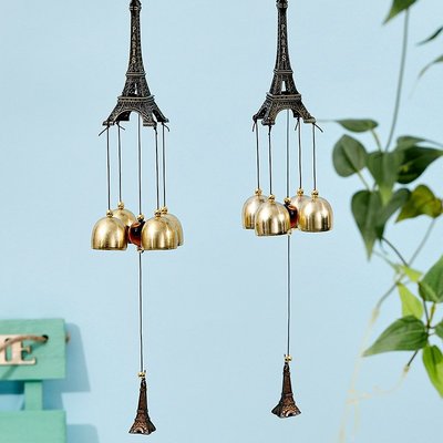 擺件 創意埃菲爾鐵塔風鈴掛件家居裝飾巴黎鐵塔掛飾金屬鈴鐺禮品紀念品