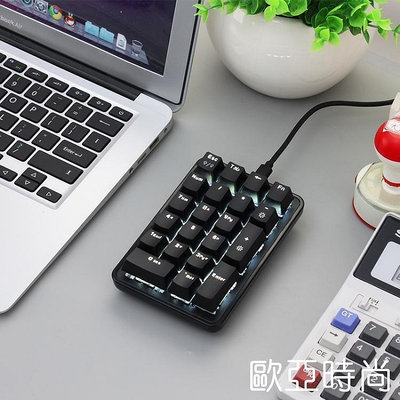 數字鍵盤黑爵AK21有線機械數字小鍵盤青軸免切換財務會計專用外接臺式電腦筆記本