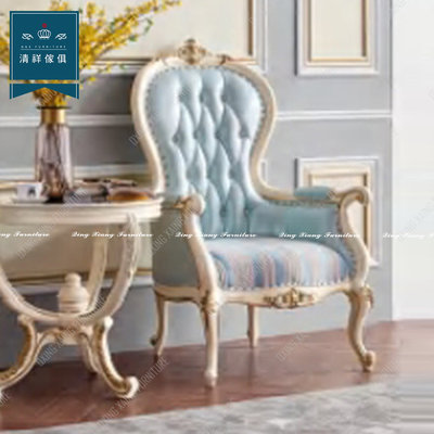 【新竹清祥家具】FLS-42LS01 法式新古典全實木單人沙發椅 精緻 沙發 設計 客廳 高貴 奢華