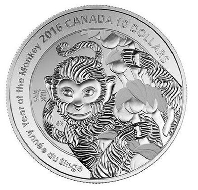 加拿大 紀念幣 2016 猴年生肖紀念銀幣 原廠原盒