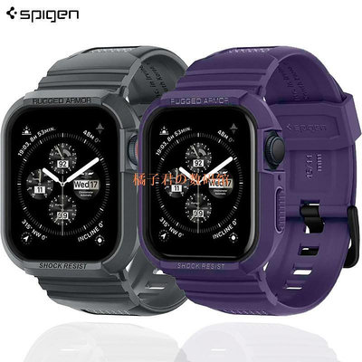 【橘子君の數碼館】Spigen 堅固錶帶帶錶殼集成兼容 Apple Watch Ultra 9 8 7 6 5 4 SE iWatc