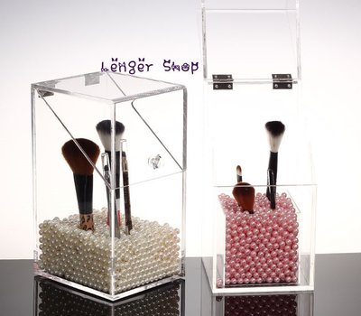 【☆┌Lenger Shop┘☆】5mm透明壓克力防塵化妝刷具桶(大款)♥送粉珍珠♥ 刷具收納 /化妝品收納/刷具筒