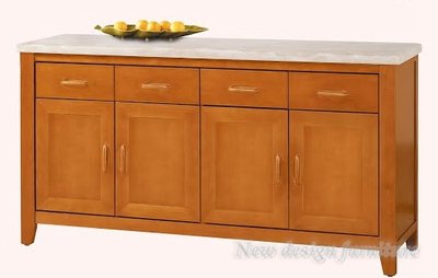 【N D Furniture】台南在地家具-柚木色半實木人造石面5.2尺餐櫃/碗盤櫃LH