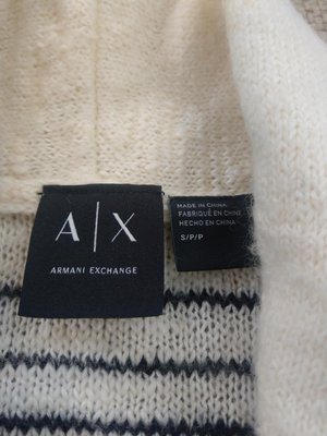 AX ARMANI Exchange 黑白色條紋毛衣外套