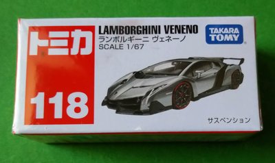 全新 未拆 Tomica  no.118藍寶堅尼  Lamborghini  Veneno 鐵灰色  跑車