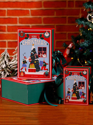 圣誕節禮物盒圣誕禮盒空盒子書形禮品盒平安夜禮物包裝盒子蘋果盒台北有個家