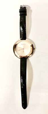 GUCCI 金色 古董錶 復古錶 大錶面 皮革錶帶 無盒 保證正品