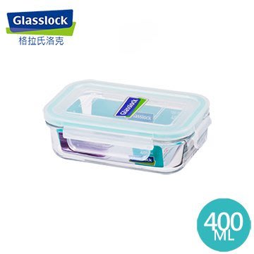 Glasslock強化玻璃微波長方形保鮮盒400ml特價160元