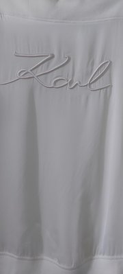 （搬家出清）9成新國際設計師精品 KARL LAGERFELD 人造絲白半透寬鬆上衣恤衫，意大利38碼(偏大）Prada agnesb isabel 三宅一生