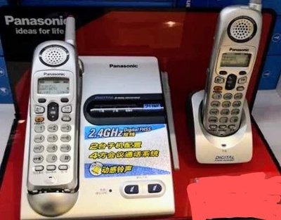 PANASONIC 國際牌 2外線 無線電話 共1子機 可內線呼叫對講,兩線 兩外線 2線 雙外線,9成新