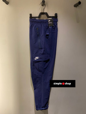 【Simple Shop】NIKE NSW PANT 運動長褲 全彈性 工裝褲 深藍色 男款 DJ8037-440