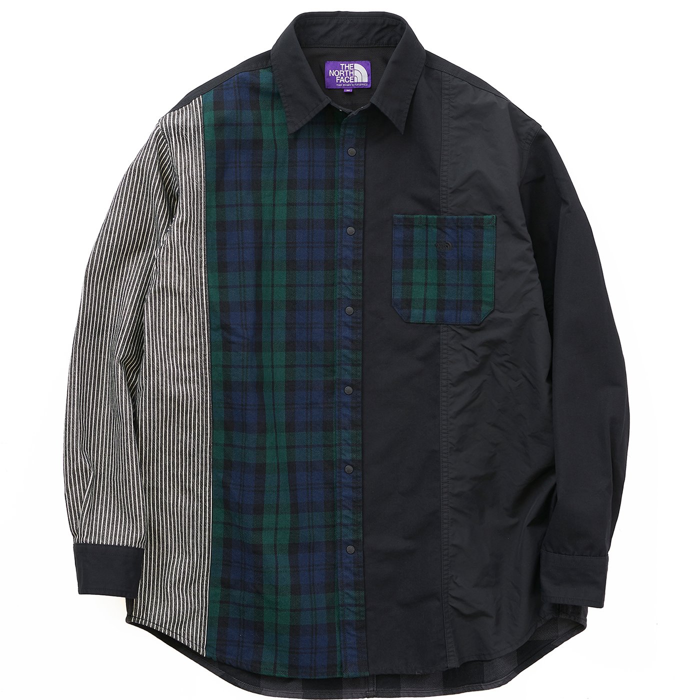 THE NORTH FACE PURPLE LABEL Plaid Patchwork Shirt 日本紫標拼接襯衫