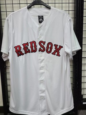 MLB Majestic美國大聯盟 波士頓紅襪隊排釦棒球衣 球衣 快排材質 白