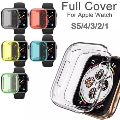 適用於蘋果手錶5代保護殼 Apple Watch series5/4 全包矽膠透明保護套iWatch 40mm/44mm