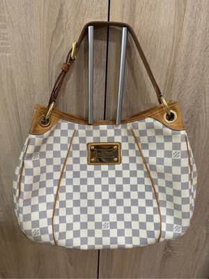 Louis Vuitton LV 路易斯威登 白色棋盤格 金牌 南瓜包 肩背包 手提包