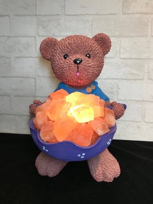泰迪熊熊造型鹽燈 喜馬拉雅山鹽燈 鹽晶燈