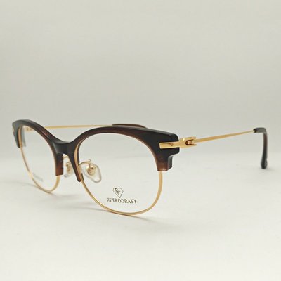 [恆源眼鏡] RETROCRAFT  RC 1018BWN 光學眼鏡 義大利製 細膩鈦合金工藝 復古時尚 超值優惠