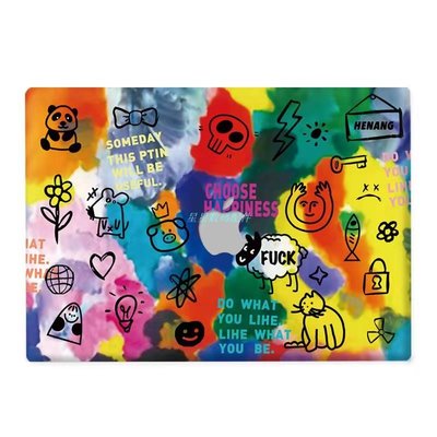 MacBook保護套筆電保護套 適用Macbook蘋果m1電腦air13.6保護套pro14筆記本磨砂外殼m2塗鴉