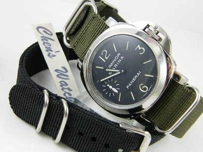 【錶帶家】尼龍錶帶加長版帆布錶帶有軍事風格 24mm 代用PANERAI 沛納海