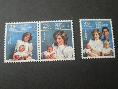 【雲品12】紐西蘭New Zealand 1985 Sc B121-3 Lady Diana (3) set MNH 庫號#B532 48737