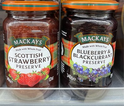 一次任買2瓶 單瓶174 Mackays蘇格蘭梅凱 草莓果醬/藍莓黑醋栗果醬 皆淨重340g(12oz)
