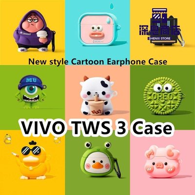 耳機保護套    ! 適用於 VIVO TWS 3 外殼可愛卡通系列適用於 VIVO TWS 3 外殼軟耳機外殼保護套【深息商店】