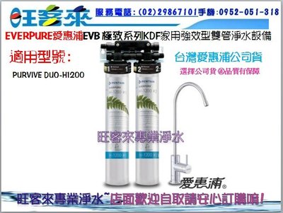 EVERPURE愛惠浦 KDF家用強效型雙管淨水設備 PurVive-Duo H1200 ~ 含標準安裝~可分期