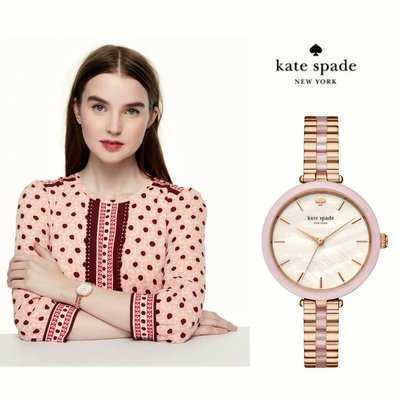 Kate Spade►Holland ( 金屬玫瑰金色×粉紅色×珍珠白色 ) 手錶 腕錶 ｜100%全新正品｜特價