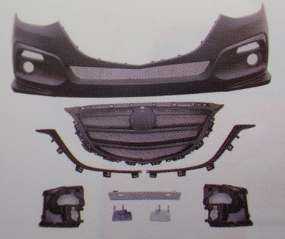 泰山美研社20021705  MAZDA3 馬自達3 馬3 15-18年 KS 進化版 前大包 前保桿+水箱罩