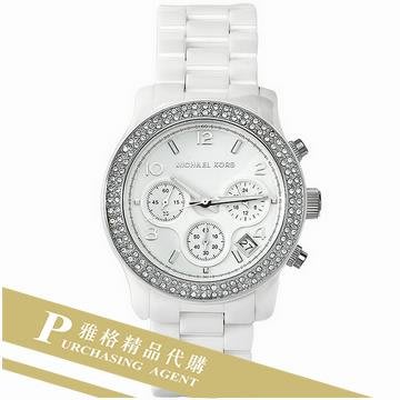 雅格時尚精品代購Michael Kors MK5188/陶瓷 水鑽 三環 手錶 腕錶 經典手錶 美國正品