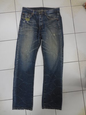 (二手)Levi's501經典藍色刷紋排釦牛仔褲(w32)(日本製造)(B453)