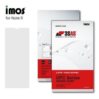 全世界第一款 超疏水疏油保護貼 iMos SAMSUNG Galaxy Note 9 3SAS 疏油疏水 正面保護貼