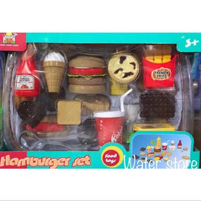 《鈺宅舖》兒童玩具 扮家家酒玩具 速食 漢堡 薯條 手提 行李箱 扮家家 家家酒 玩具 速食套餐 漢堡玩具組 得來速