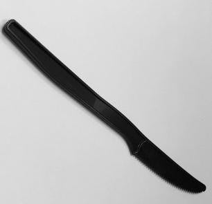 【免洗餐具】《黑色加厚西餐刀》塑膠西餐刀 塑膠刀 鬆餅刀 (50支/包)