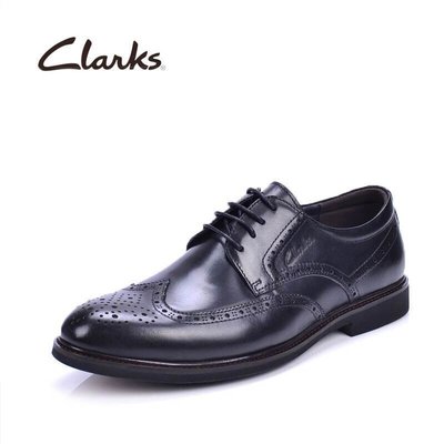 clarks其樂男鞋新款男士系帶商務正裝德比鞋真皮布洛克雕花男皮鞋
