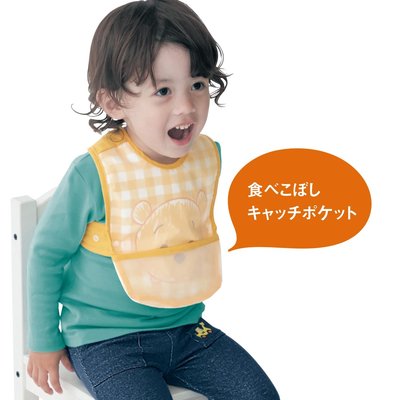 (預購款)日本正品Disney 迪士尼 用餐圍裙 兒童圍兜 圍巾 防髒污 小熊維尼 米奇 米妮 唐老鴨 瑪麗貓