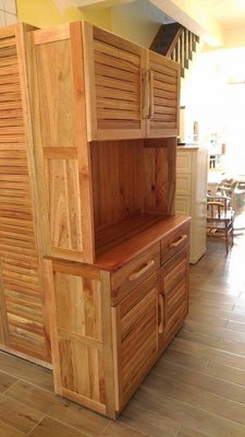 美式鄉村風格復古樟木實木餐櫃高碗盤櫥櫃收納櫃