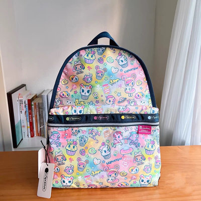 Lesportsac x tokidoki 公仔系列 糖心宇宙 降落傘防水包 雙肩後背包 7812 限量款 後背包