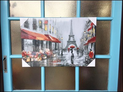 無框複製畫 仿油畫40*60公分巴黎鐵塔 歐洲街景畫 壁畫掛畫掛飾吊飾小品 美式鄉村工業風蓋電箱【歐舍傢居】