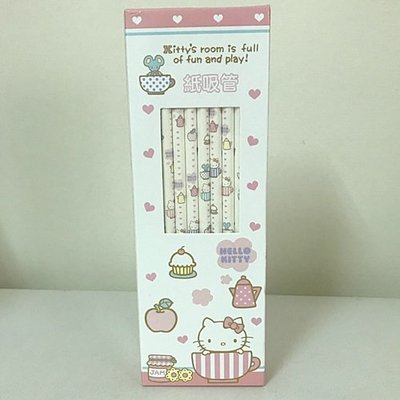 Hello Kitty KT 紙吸管/一次性環保吸管 50支盒裝 旅行 生日 聖誕節 情人節禮 三麗鷗授權