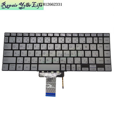 電腦零件ASUS 華碩a豆 redolbook 14 S433 X421 筆記本鍵盤 銀色背光 JP筆電配件